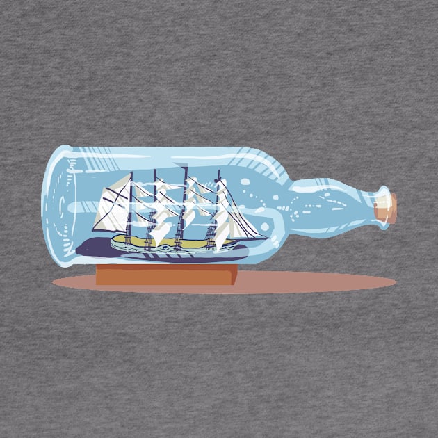 Bottle in a boat by Eva Viñes